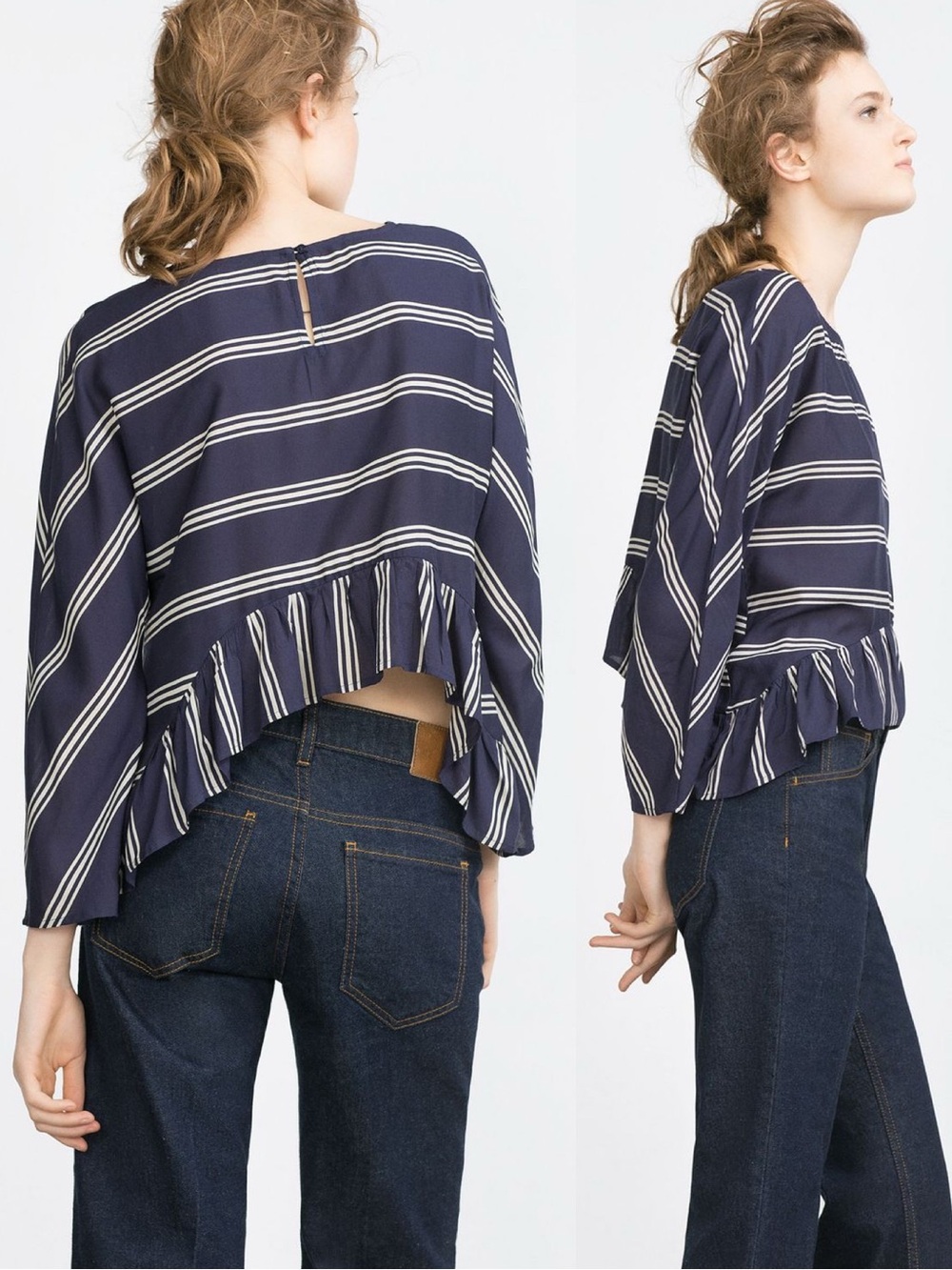 Zara Ruffle Hem Top - Picture 3 of 13